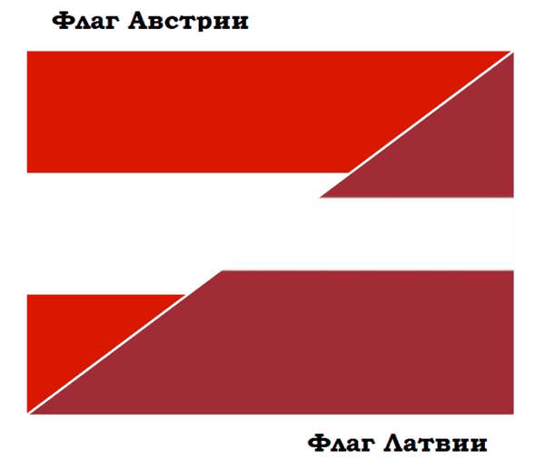 Флаги Австрии и Латвии